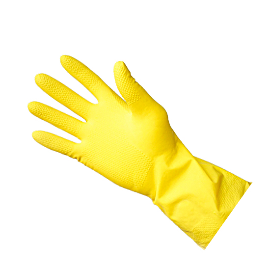 картинка Перчатки Хозяйственные латексные для Деликатной уборки "M" желтые