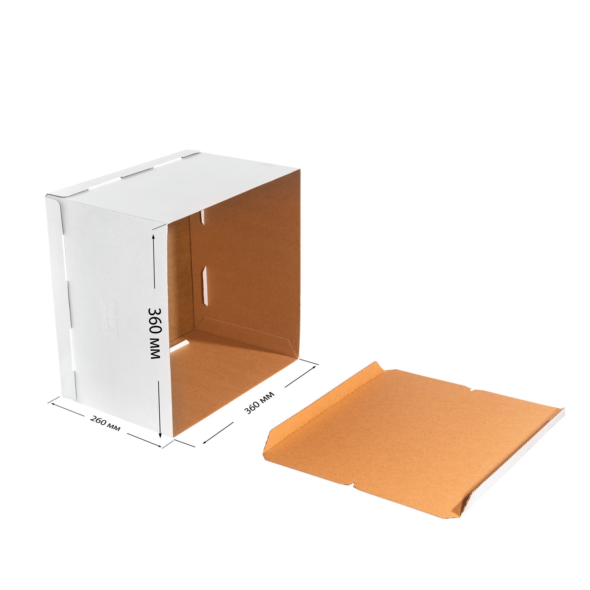 картинка Короб картонный белый 360х360х260
